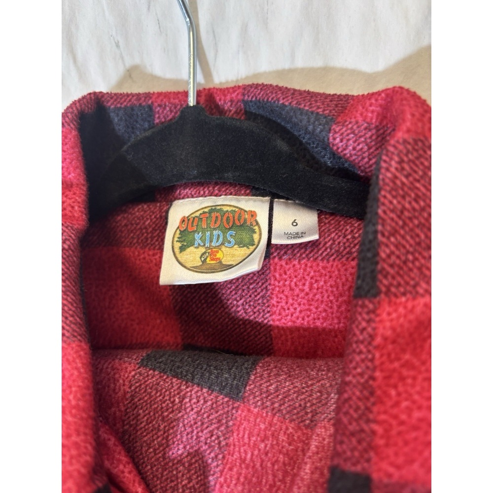 Outdoor Kids Red  Black Buffalo Check‎ Plaid Pajama Set Kids 6 Two Piece M15